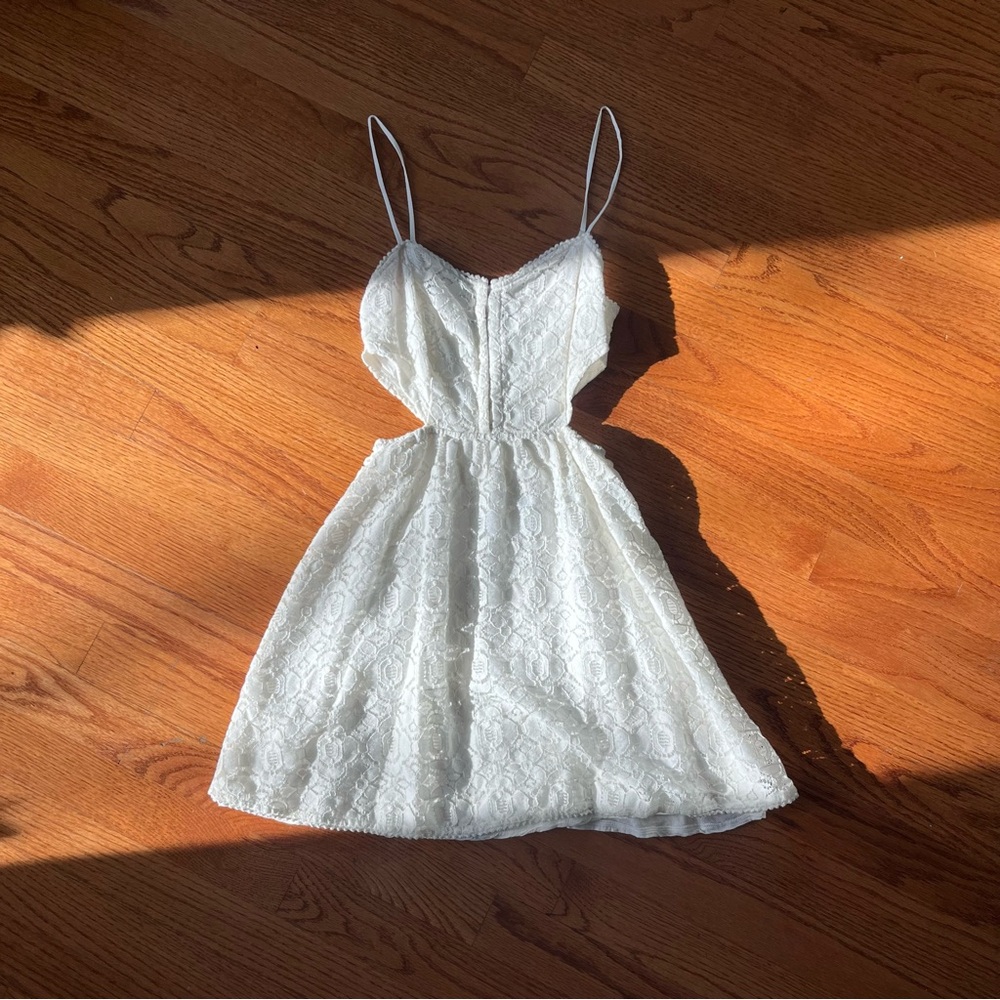 Kendall + Kylie Mini White Lace Cutout Dress